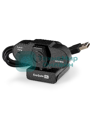 Веб-камера ExeGate BlackView C931 1920x1080, 30 кадр/с, USB Type-A, микрофон (шумоподавление), автоматическая фокусировка, шторка приватности, универсальное крепление, штатив в комплекте