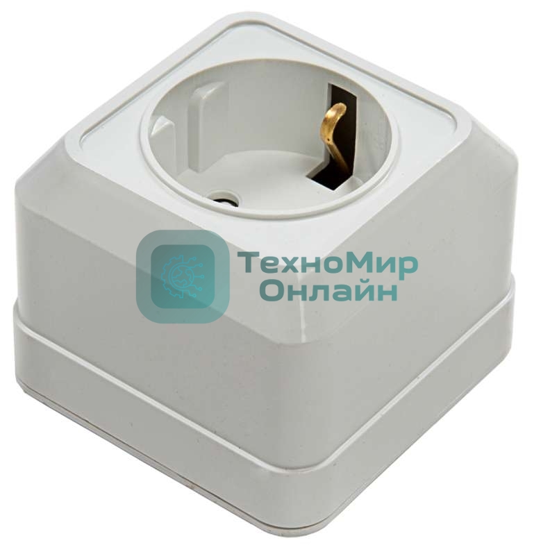 Розетка 1-м BOLLETO защ. шторки с заземл. накл. 7028х бел. ASD/IN HOME 4690612000954