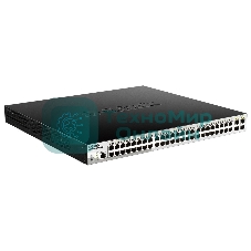 Коммутатор управляемый 2 уровня D-Link DGS-1210-52MPP/ME/B3A PROJ с 48 портами 10/100/1000Base-T и 4 портами 1000Base-X SFP (48 портов с поддержкой PoE 802.3af/802.3at (30 Вт), PoE-бюджет 740 Вт)