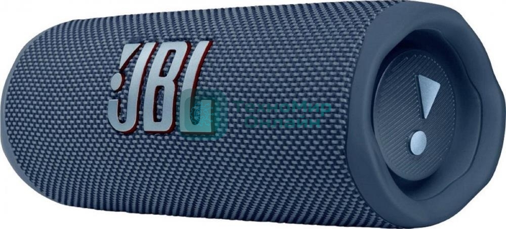 Портативная акустика JBL Flip 6 синий, Bluetooth 5.1, время воспроизведения 12 ч, емкость аккумулятора 4800 mAh, время заряда 2,5 ч, синий