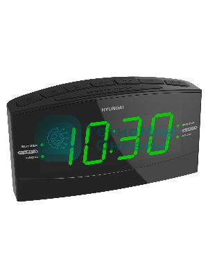 Радиобудильник Hyundai H-RCL238 черный LCD подсв:зеленая часы:цифровые FM
