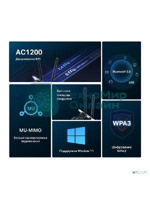 Wi-Fi Bluetooth PCI Адаптер Mercusys AC1200 Dual-Band Wi-Fi Bluetooth PCI Express Adapter