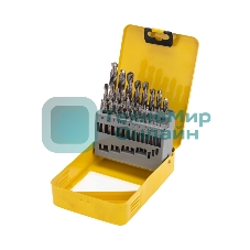 Набор сверл по металлу, 1-10мм (через 0,5мм, 3,2мм, 4,8мм), HSS, цилиндрический хвостовик, металлический кейс, 21 шт. Kranz