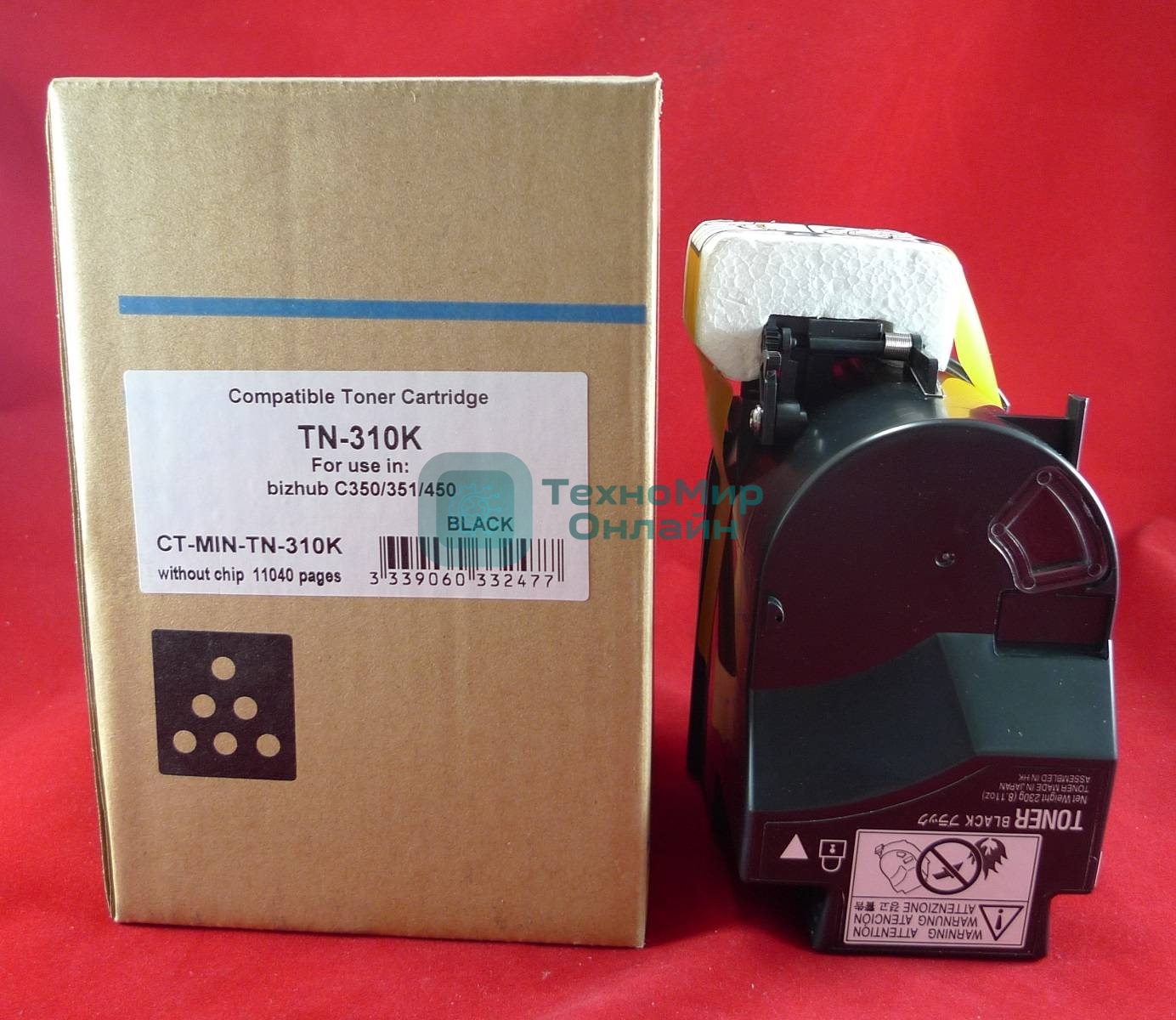 Тонер-туба Konica-Minolta bizhub C350/351/450 черный TN-310K (туба, 230 гр.) JPN