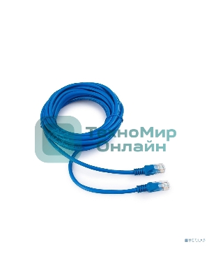 Патч-корд UTP Cablexpert cat.5e, 5м, литой, многожильный, синий