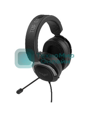 Гарнитура ASUS TUF Gaming H1 Wireless чёрный, беспроводная + проводная, USB/USB-C, до 15 ч, виртуальный 7.1, шумоподавление микрофона