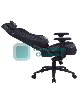 Кресло Cactus CS-CHR-0112BL черный, экокожа, подголовник