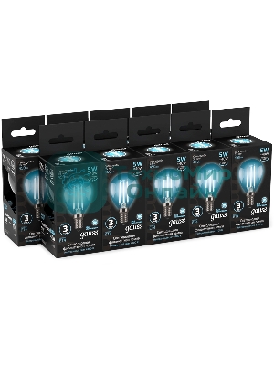 Лампа светодиодная филаментная Gauss Filament 5Вт цок.: E14 свеча 220B св. свеч. бел.нейт. (упак.: 10 шт)