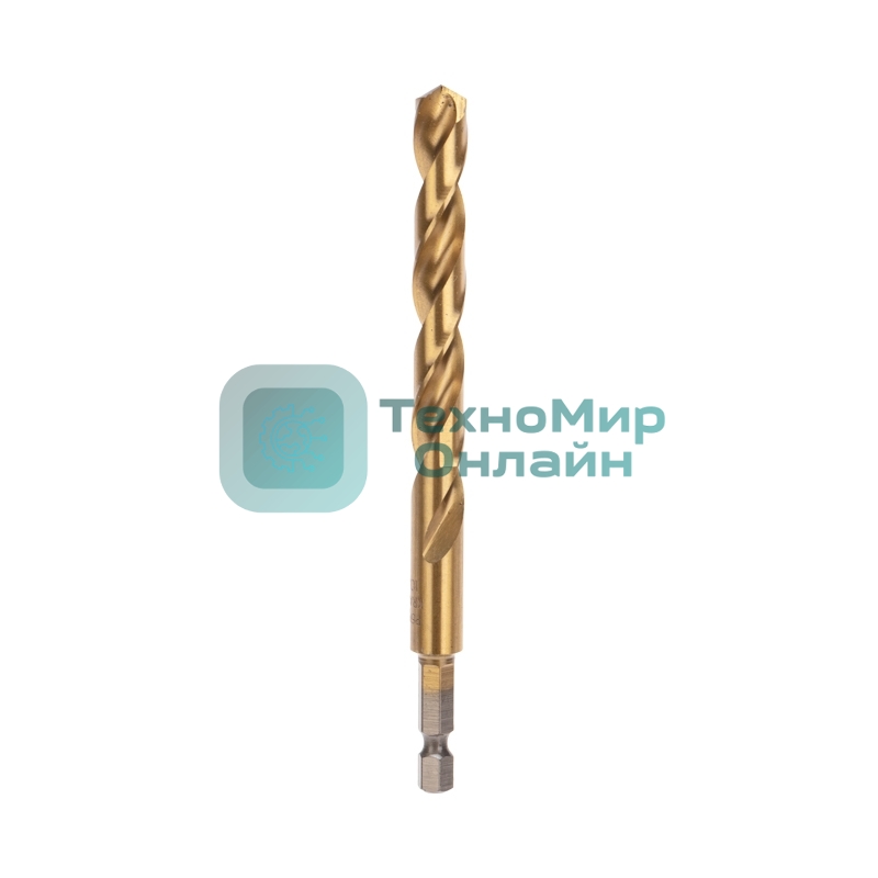 Сверло по металлу, 10мм, Р6М5, ТИТАН,шестигранный хвостовик (1 шт. в упаковке) DIN 338 Kranz