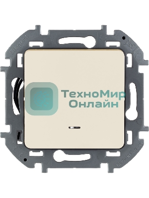 Выключатель 1-клавишный с подсветкой/индикацией 10AX 250 В слоновая кость