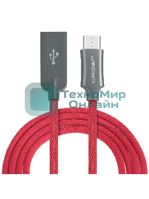 Кабель Crown USB - microUSB CMCU-3132M red