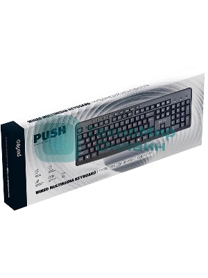 Клавиатура проводная Perfeo PUSH Multimedia, USB, черная