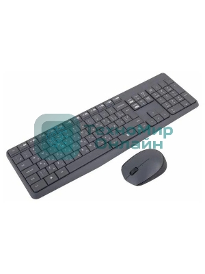 Комплект клавиатура+мышь Logitech MK235 беспроводной, USB, 1000 DPI, серый