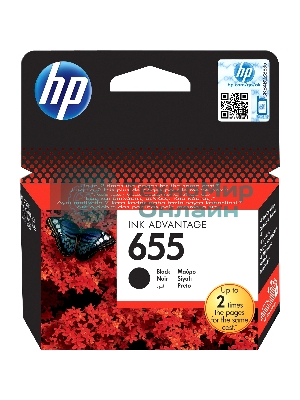 Картридж струйный HP 655 CZ109AE черный для HP DJ IA 3525/4615/4625/5525/6525 (550стр.)