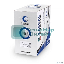Кабель витая пара Cabeus UTP-4P-Cat.5e-SOLID-GY-LIGHT UTP (U/UTP), категория 5e, 4 пары 0,47мм (24 AWG), PVC нг(А)-LS, серый (305 м)