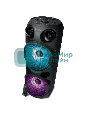 Колонка АС SVEN PS-750, черный (80 Вт, TWS, Bluetooth, FM, USB, microSD, LED-дисплей, 2х4400мА*ч)