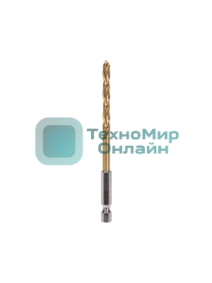 Сверло по металлу, 5мм, Р6М5, ТИТАН, шестигранный хвостовик (1 шт. в упаковке) DIN 338 Kranz