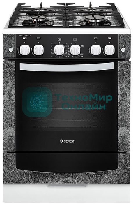Плита газовая Gefest ПГ 6500-02 0113 черный, конфорок 4 шт, духовка 52 л, 60 см x 85 см x 60 см