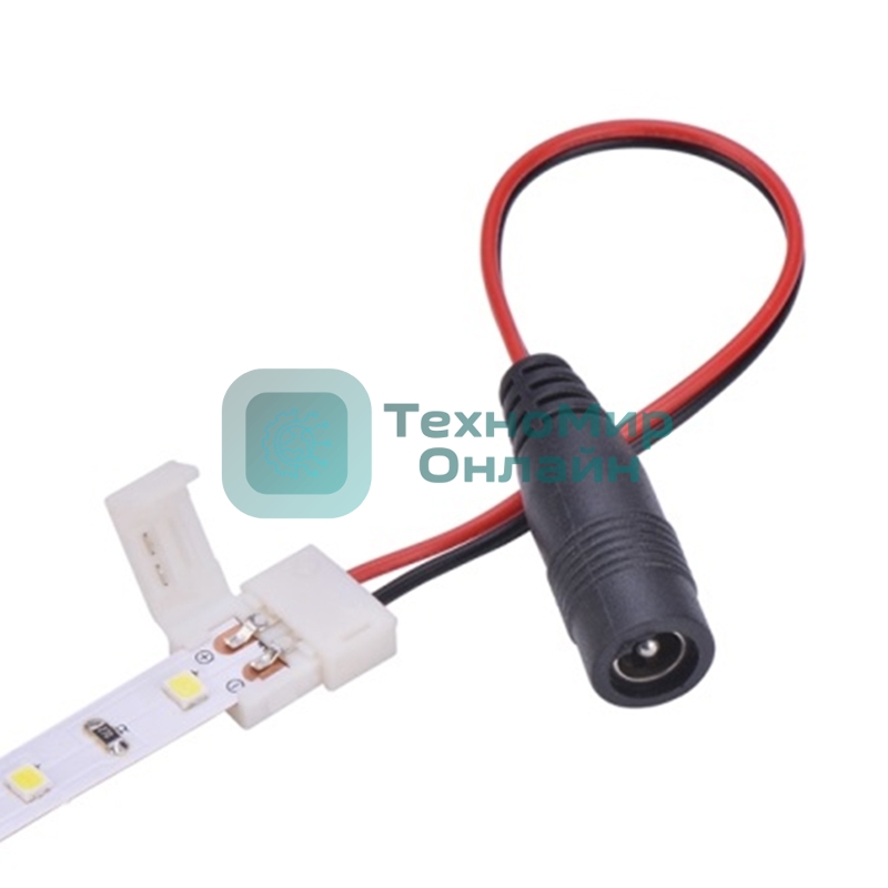 Коннектор питания с джеком для одноцветных светодиодных лент 120 диодов/метр с влагозащитой LAMPER