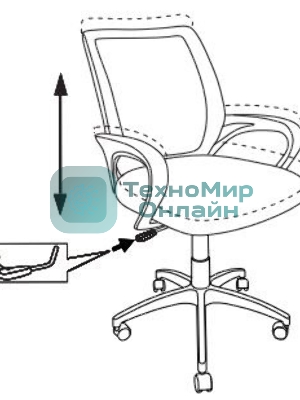 Кресло Бюрократ CH-W695NLT TW-06A TW-13A розовый, сетка/ткань, 120 кг, механизм качания