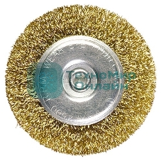 Щетка для дрели Matrix 30 мм, плоская со шпилькой, латунированная витая проволока