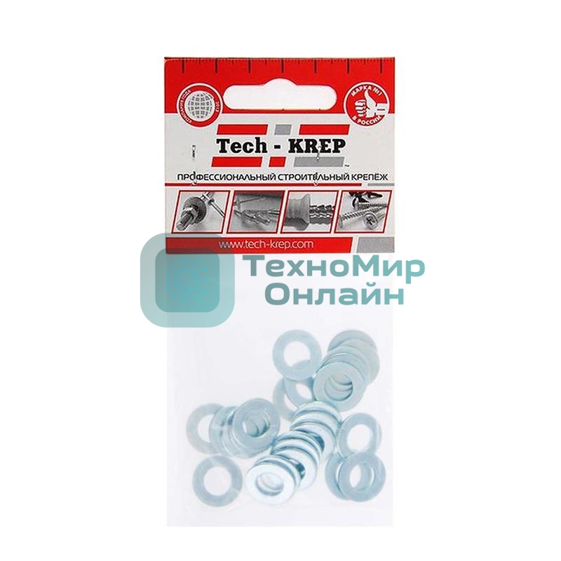 Шайба плоская М8 цинк. DIN 125 (уп.25шт) пакет Tech-Krep 103045
