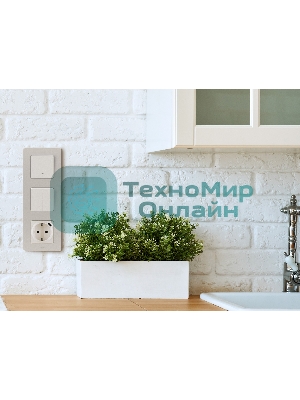 Выключатель 1-клавишный с подсветкой/индикацией 10AX 250 В слоновая кость