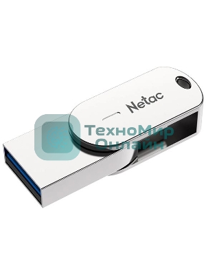 Флешка USB Netac U785 (NT03U785C-032G-30PN), 32Gb, USB 3.0/TypeC, R/W 110/45, серебристый