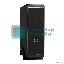 Компьютерный корпус MiniITX ExeGate MI-209 Black, miniITX/mATX, (M400, 80мм), 2хUSB, Audio