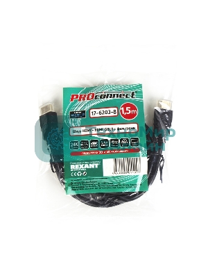 Кабель PROconnect HDMI - HDMI gold 1.5М без фильтров (PE bag)