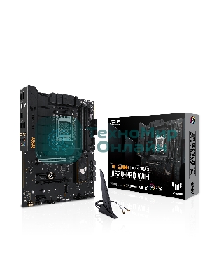 Материнская плата ASUS TUF GAMING A620-PRO WIFI, AM5, AMD A620, 4xDDR5, 4xSATA, 2xM.2, 1xPCI-E 4.0 x16, 1xPCI-E 3.0 x16, 2xPCI-E x1, 1xHDMI, 1xDP, 1x 2.5Gb LAN, 3xUSB-A 2.0, 2xUSB-A 3.2 Gen 2, 1xUSB-C 3.2 Gen 1, 5x3.5 мм, 7.1, ATX