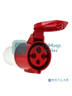 Розетка кабельная 32А 380В 3P+РЕ IP44 (224) EKF ps-224-32-380