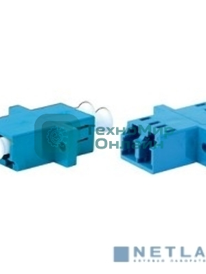 Монтажное оборудование Hyperline DLC-DLC-SM Проходной адаптер LC-LC duplex, SM (для одномодового кабеля), корпус пластмассовый (SC Adapter Simplex dimension), (синий)