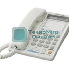 Телефон проводной Panasonic KX-TS2368RUW белый 2 линии, конференц-связь, спикер., 30 номеров памяти, ЖКД, Flash, часы