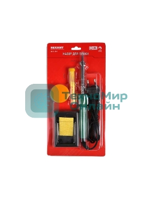 Набор для пайки Rexant №11 (паяльник 30 Вт, подставка, губка для удаления припоя, канифоль, припой)