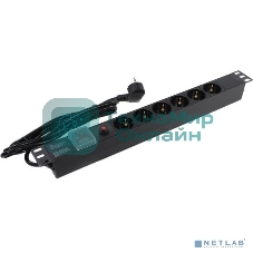 Блок розеток горизонтальный ExeGate ServerPro PDU-19H606 Al-6S-EU2-SW-O, 19