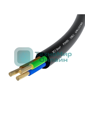 Кабель питания GCR PROF 3.0m, С14 - С5, черный, 3x1,5мм, GCR-55969