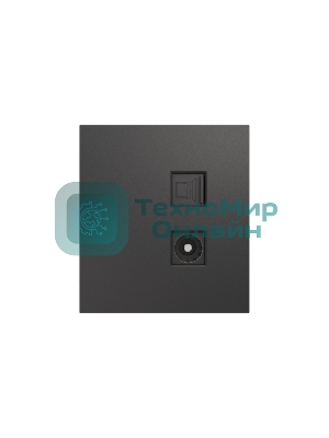 Розетка телевизионная Kranz STRONG компьютерная RJ45 кат6 + TV с/у графит