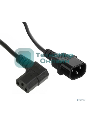 Кабель питания ExeGate Power EC-1P (C13 угловой->C14, VDE-250V-3*0.75мм2, медь, черный, 10A, 1м)