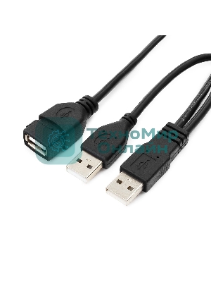 Кабель удлинитель USB 2.0 2xAM/AF 1.8м Gembird PRO, позол.конт., черный, пакет