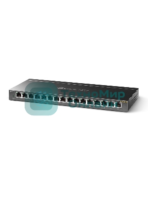 Коммутатор сетевой TP-Link 16-Port Gigabit Easy Smart Switch, 16 Gigabit RJ45 Ports, Desktop Steel Case, MTU/Port/Tag-based VLAN, QoS, IGMP Snooping, Web/Utility Management