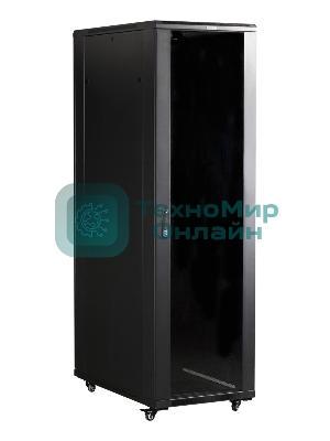 Шкаф серверный Lanmaster (TWT-CBB-42U-8X10-G1) напольный 42U 800x1000 мм пер. дв. стекл. задн. дв. двуст. 2 бок. пан. 800 кг черный IP20