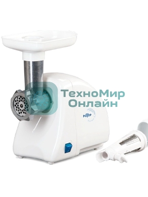 Мясорубка электрическая Ротор Альфа ЭМШ 35/250-2 белый, 1500 Вт, 0.6 кг/мин, защита от перегрузки, насадки - 4