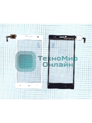 Сенсорное стекло (тачскрин) для DNS S4509, белое