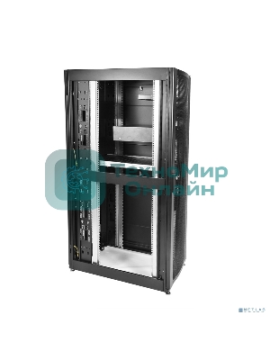 Шкаф серверныйЦМО! ПРОФ напольный 42U (800x1200) дверь перфорированная 2 шт., черный, в сборе (ШТК-СП-42.8.12-44АА-9005)