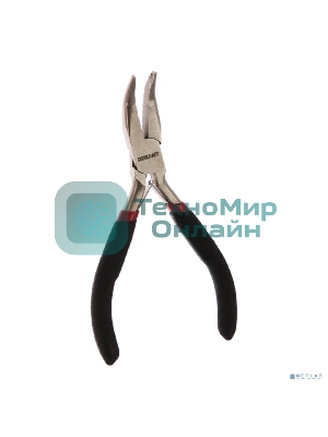 Тонкогубцы изогнутые Rexant Мини 120 мм никелированные, авторазжим, обливные рукоятки