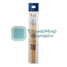 Кисть оформительская Silwerhof 983049 щетина, плоская, №4, ПЛАСТИЛИНОВАЯ КОЛЛЕКЦИЯ, деревянная, лакированная ручка