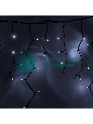 Гирлянда Neon-night Айсикл (Бахрома) светодиодная 5х0,7 м, 152 LED, черный провод каучук, белое свечение