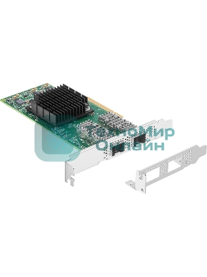 Сетевая карта ConnectX-4 Lx EN network interface card, 25GbE dual-port SFP28, PCIe3.0 x8, tall bracket, SR-IOV, TCP/UDP, MPLS, VxLAN, NVGRE, GENEVE, iSER, NFS RDMA, SMB Direct, ROHS R6