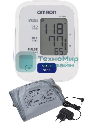 Тонометр OMRON M2 Basic (HEM-7121-ARU) с адаптером